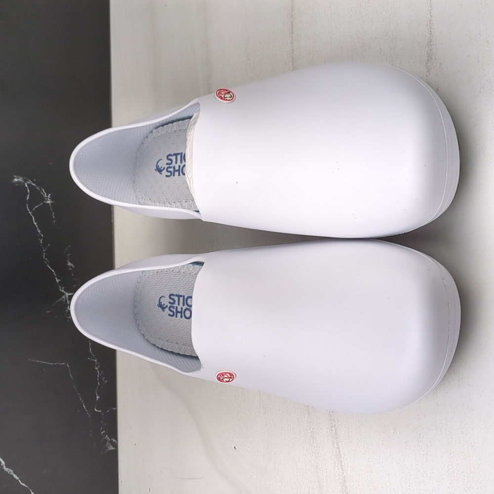 Sticky Shoes Women's Slip On Waterproof Nursing Shoes White sz 10.5 - Picture 7 of 11